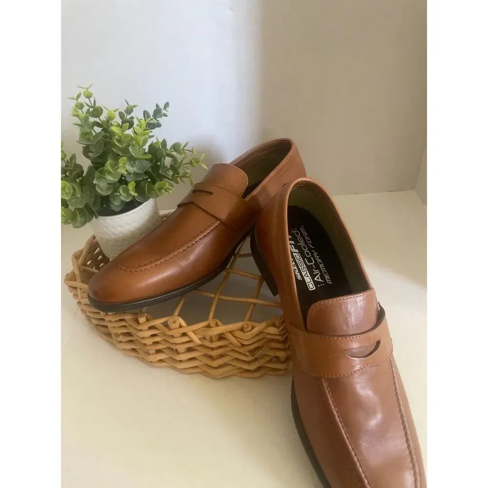 Skechers Trentmore - Corinth Men's Leather Penny Loafers Brown Size 10